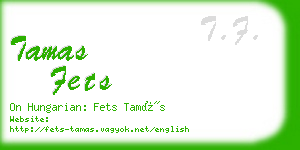 tamas fets business card